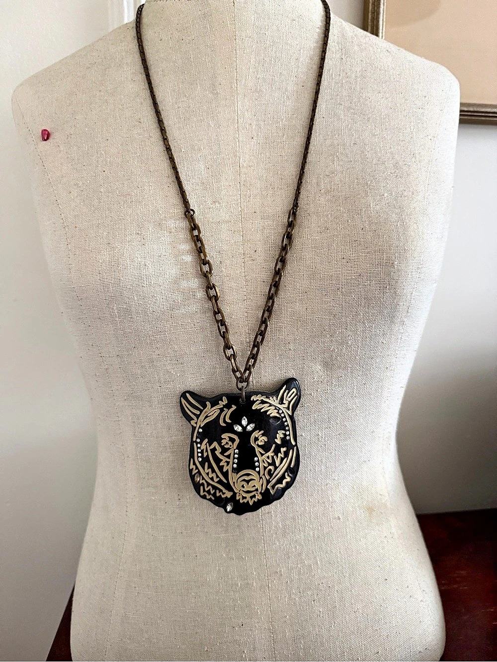 Lulu Frost Resin & Crystal Bear Pendant Necklace